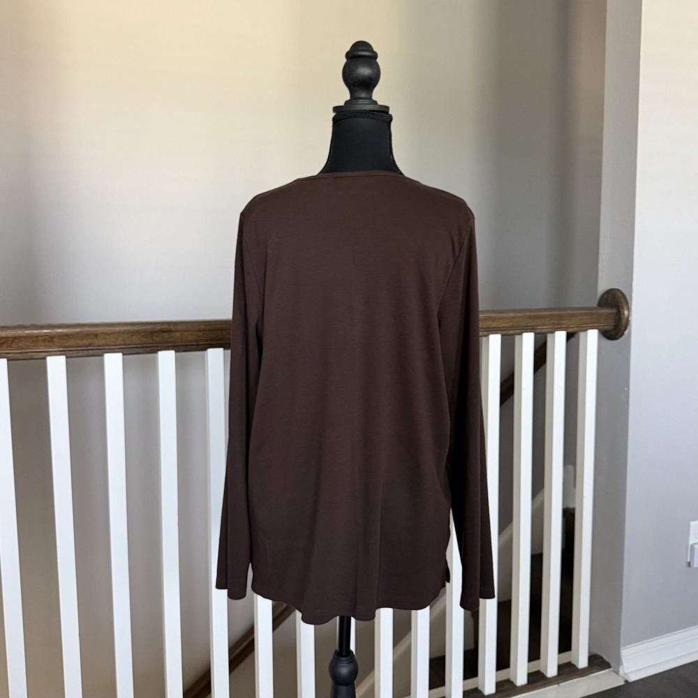 Quacker Factory Brown Sequin Pumpkin Shirt Blouse Large Novelty Whimsigoth Cabin - Picture 3 of 10